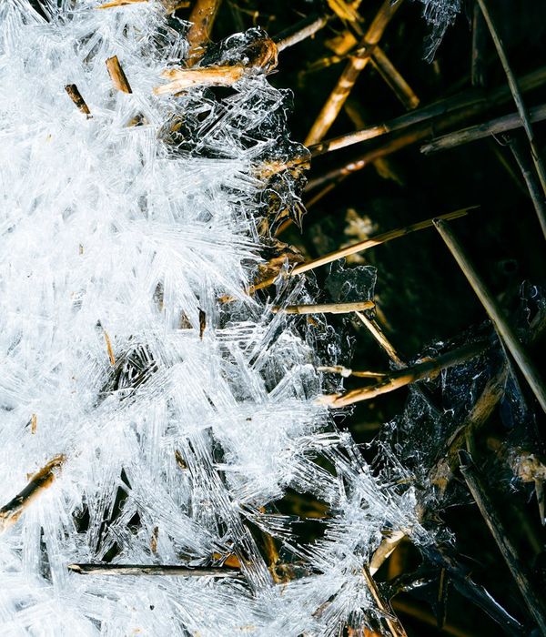 Abstract ice crystal structures representing focus and balance